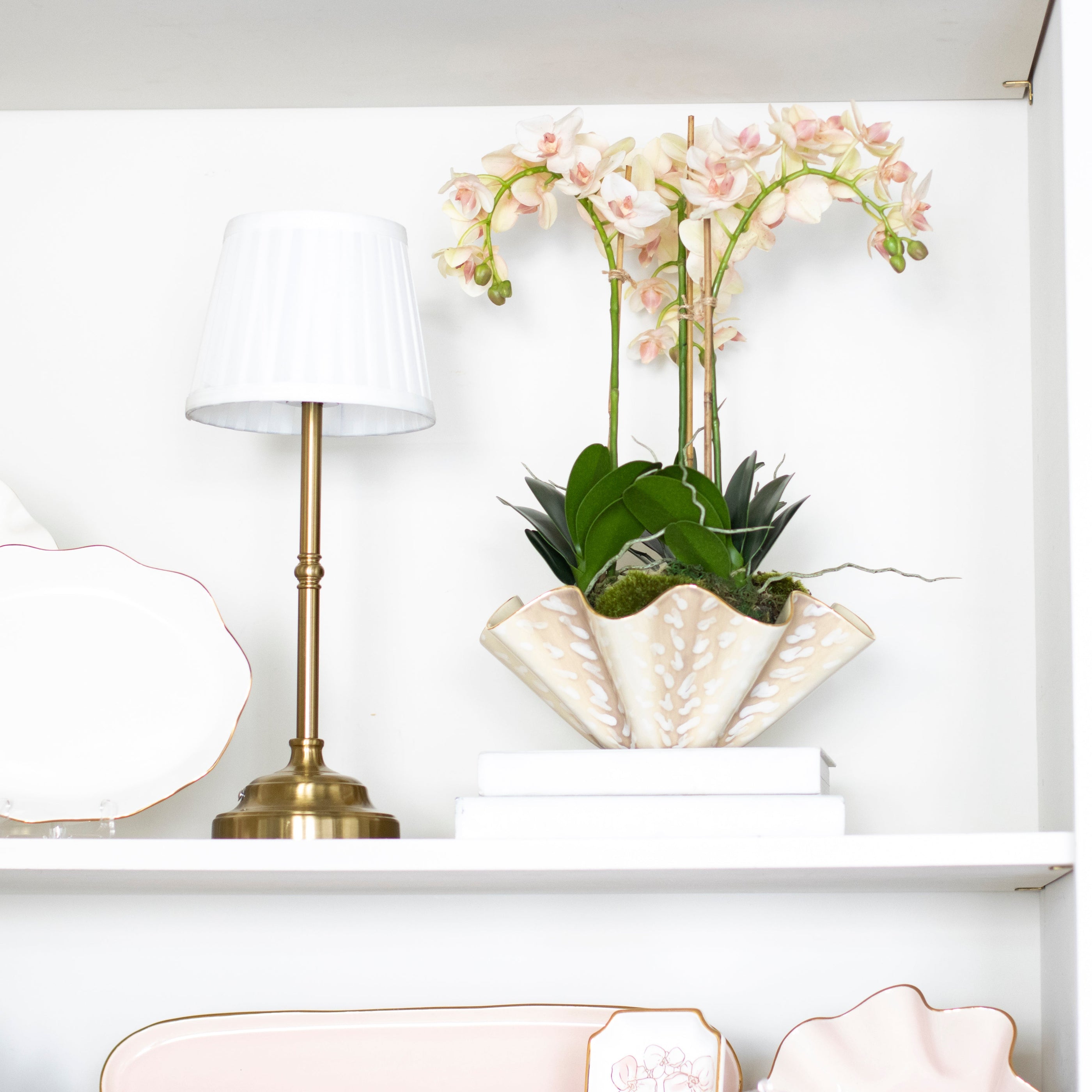 16" Faux Orchid Drop-In