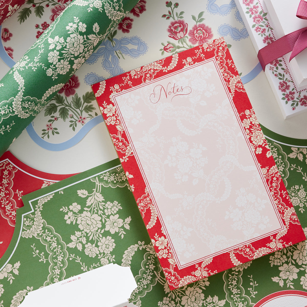 Noël Rouge Lace Large Notepad - Caitlin Wilson Design