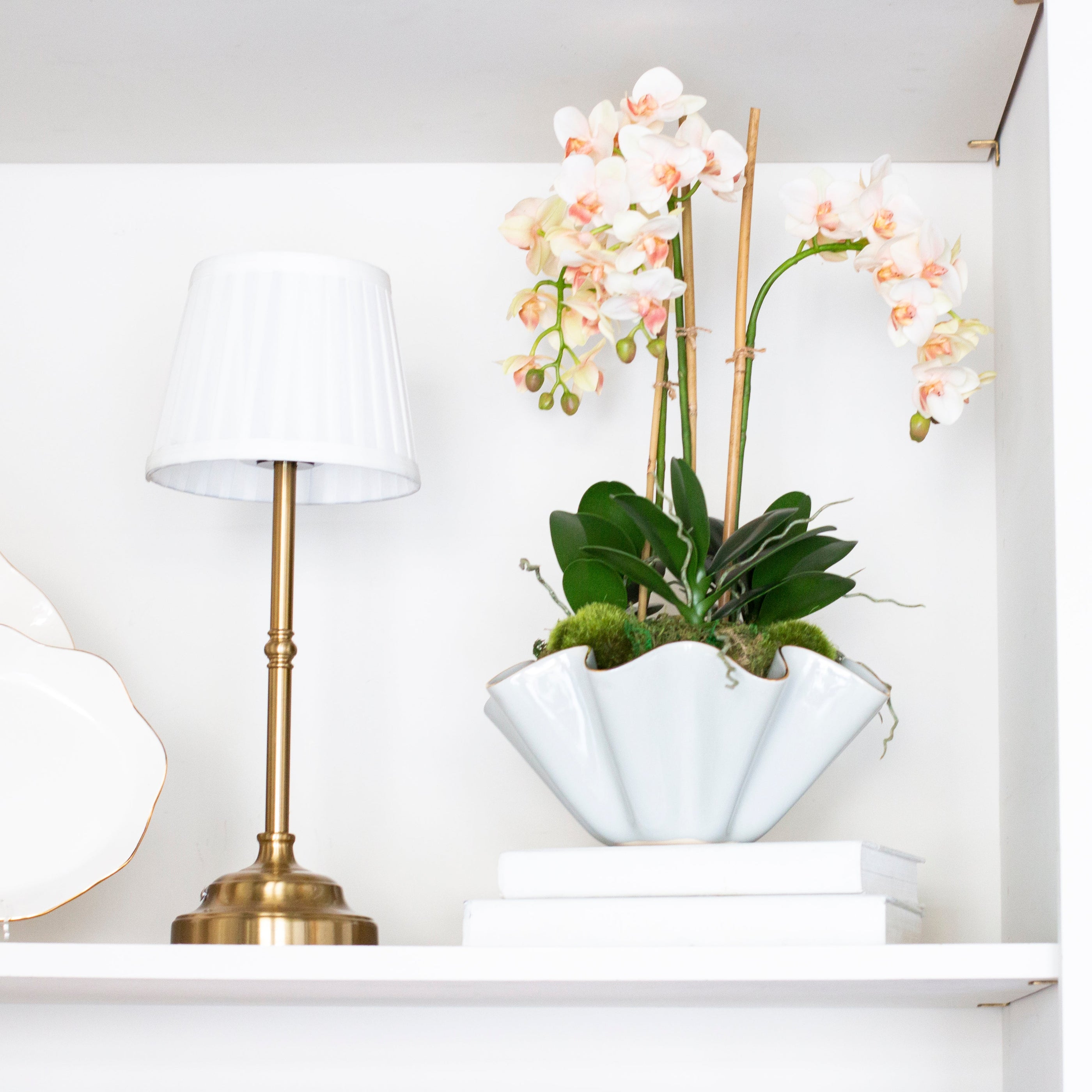 16" Faux Orchid Drop-In - Peach