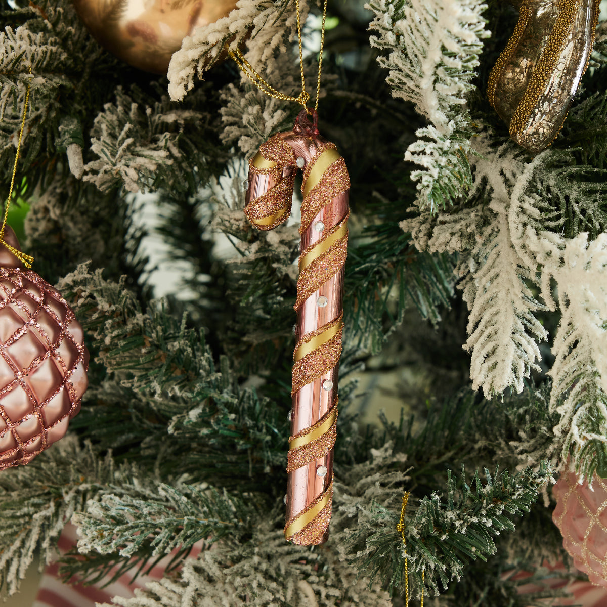 Pink Dandy Candy Cane Ornament - Cailtin Wilson Design