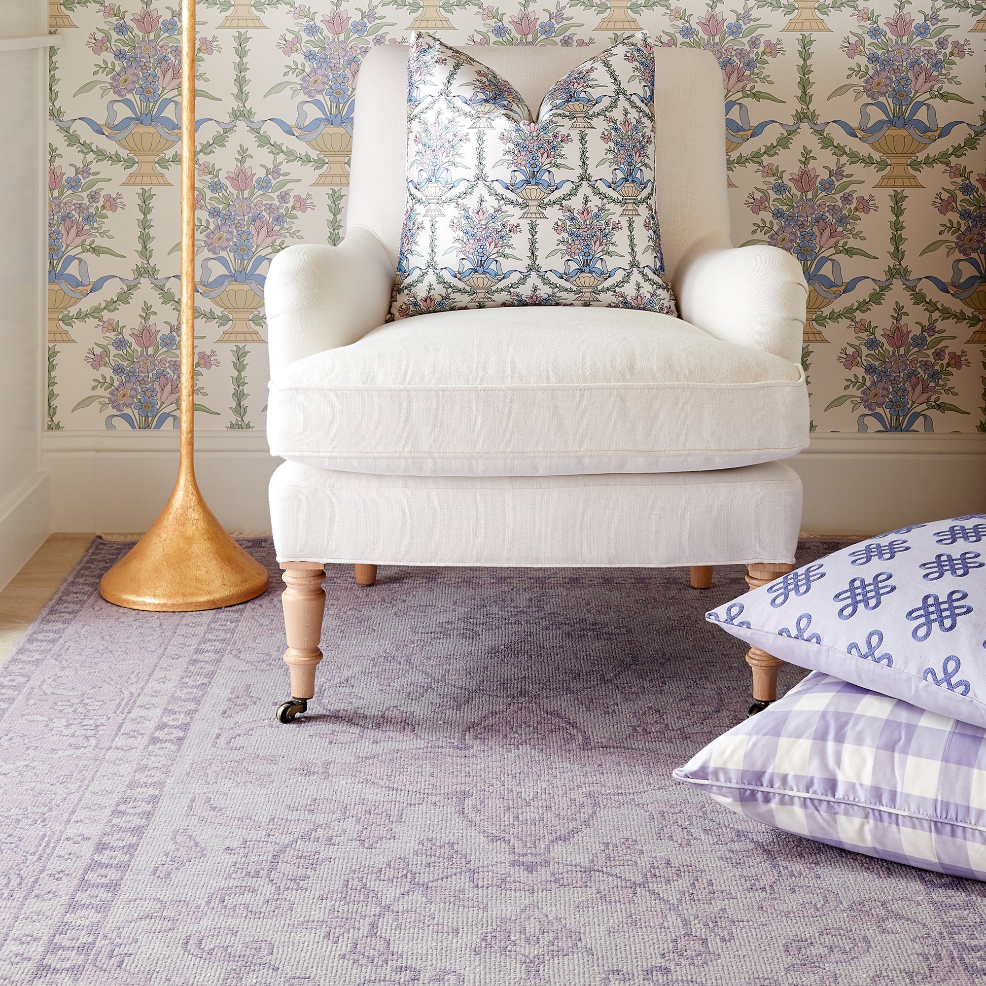 Simone Rug in Lilac | Wool Persian Rug | Caitlin Wilson