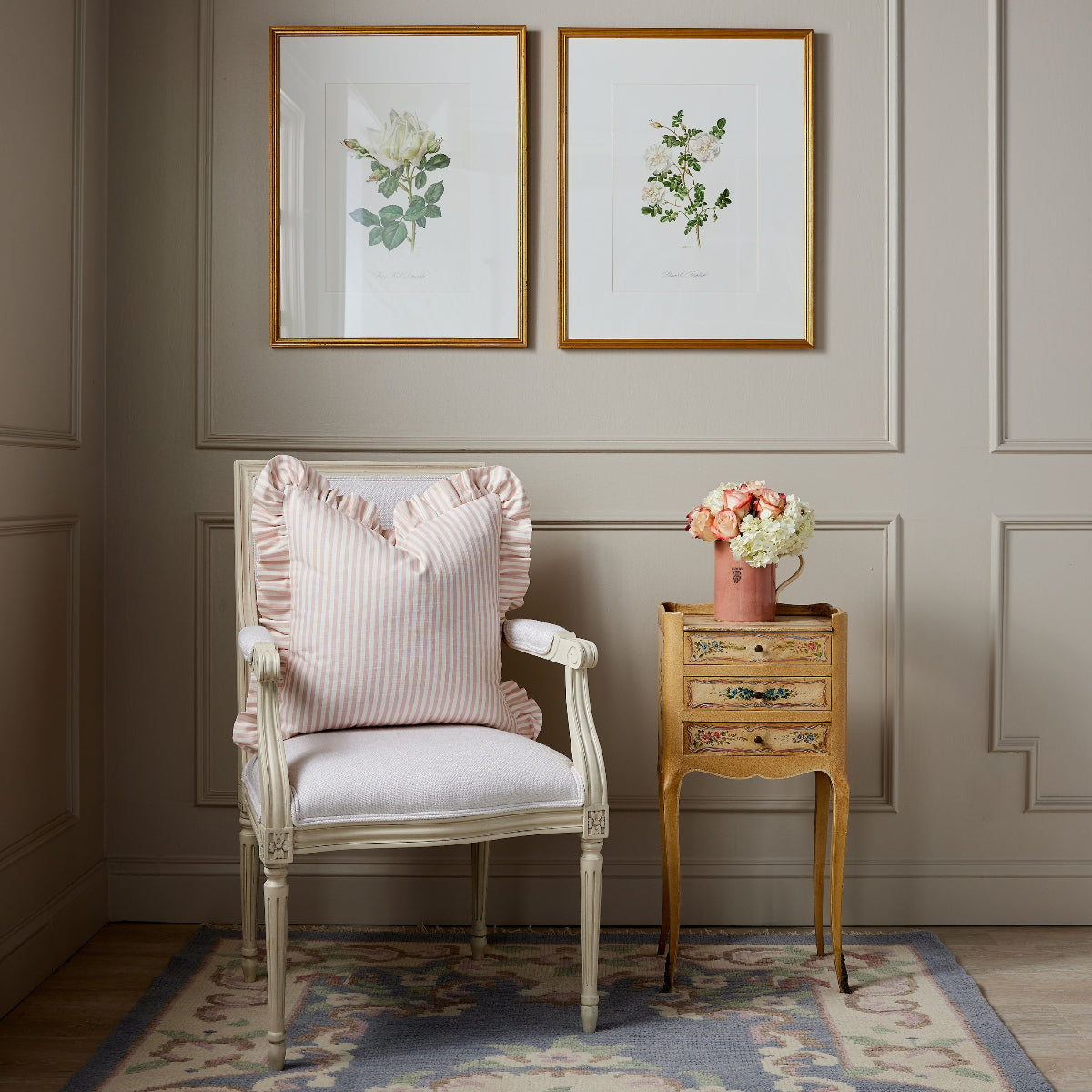 Carolina Stripe Pillow in Pink Salt - Caitlin Wilson Designs