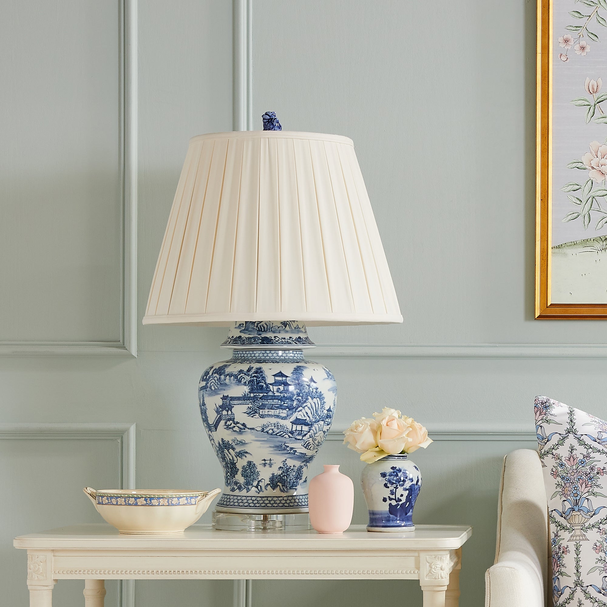 Tapered Chinoiserie Temple Jar Lamp