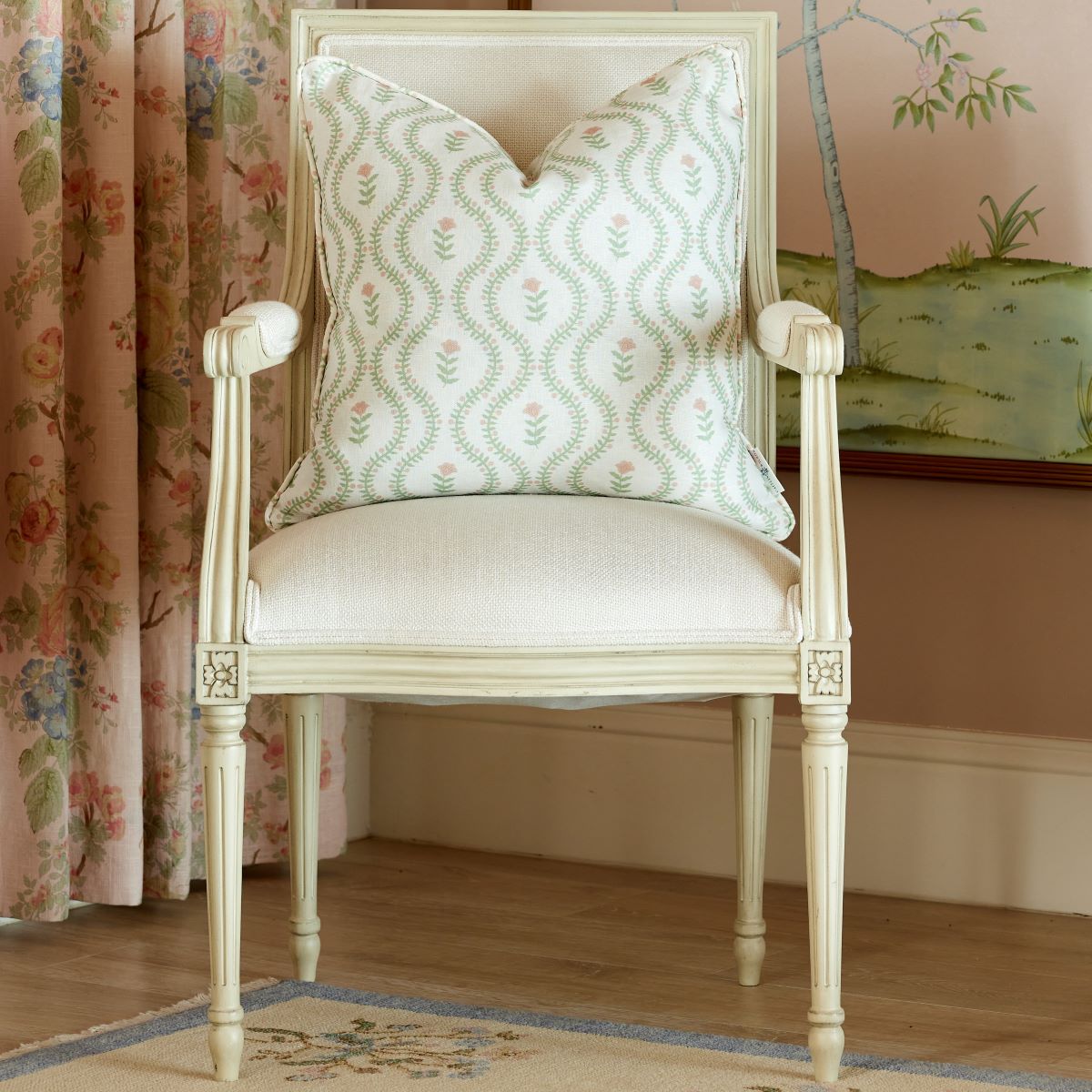 Stella Trellis Floral Pillow Cover - Caitlin Wilson Design