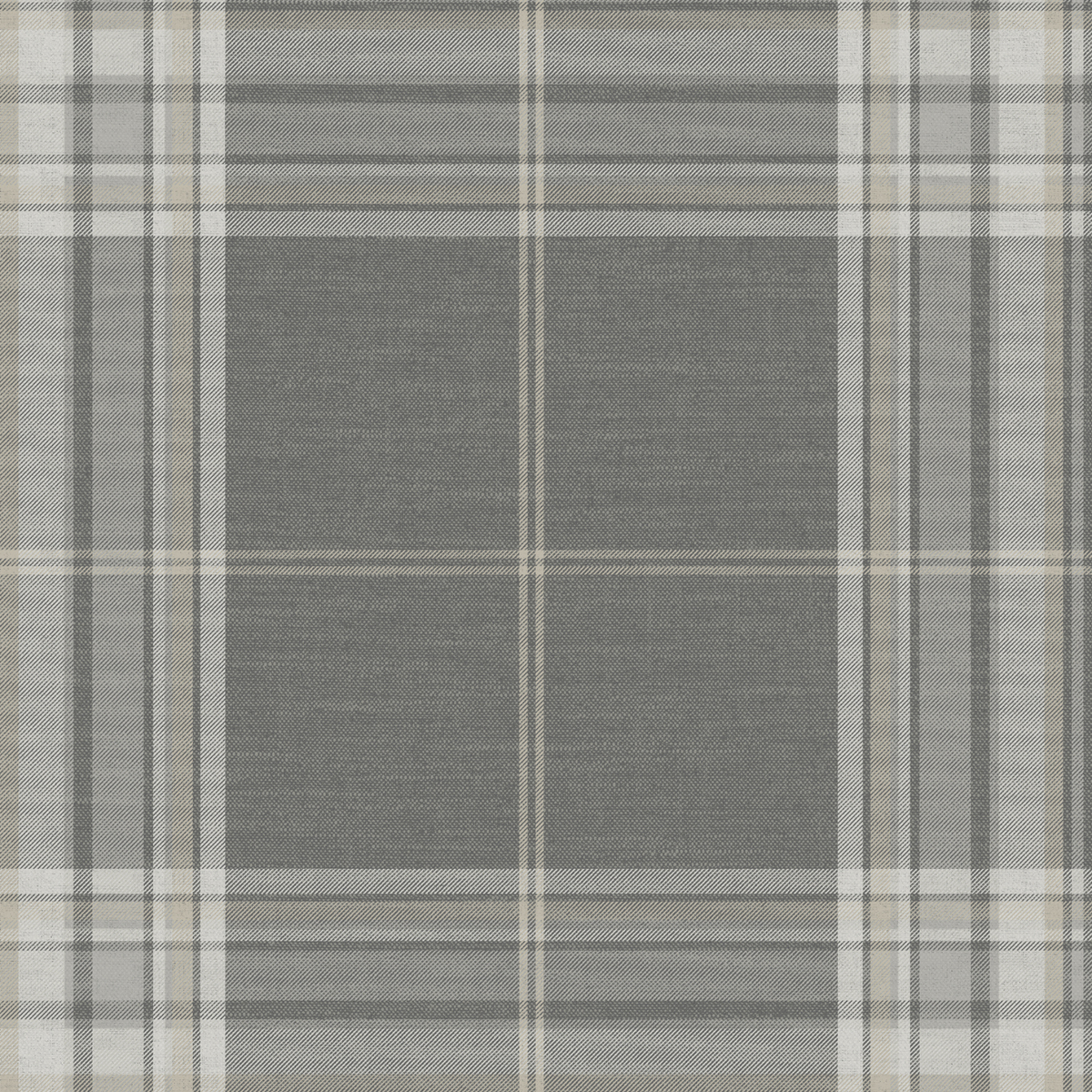 Princeton Plaid Wallpaper in Fog Swatch