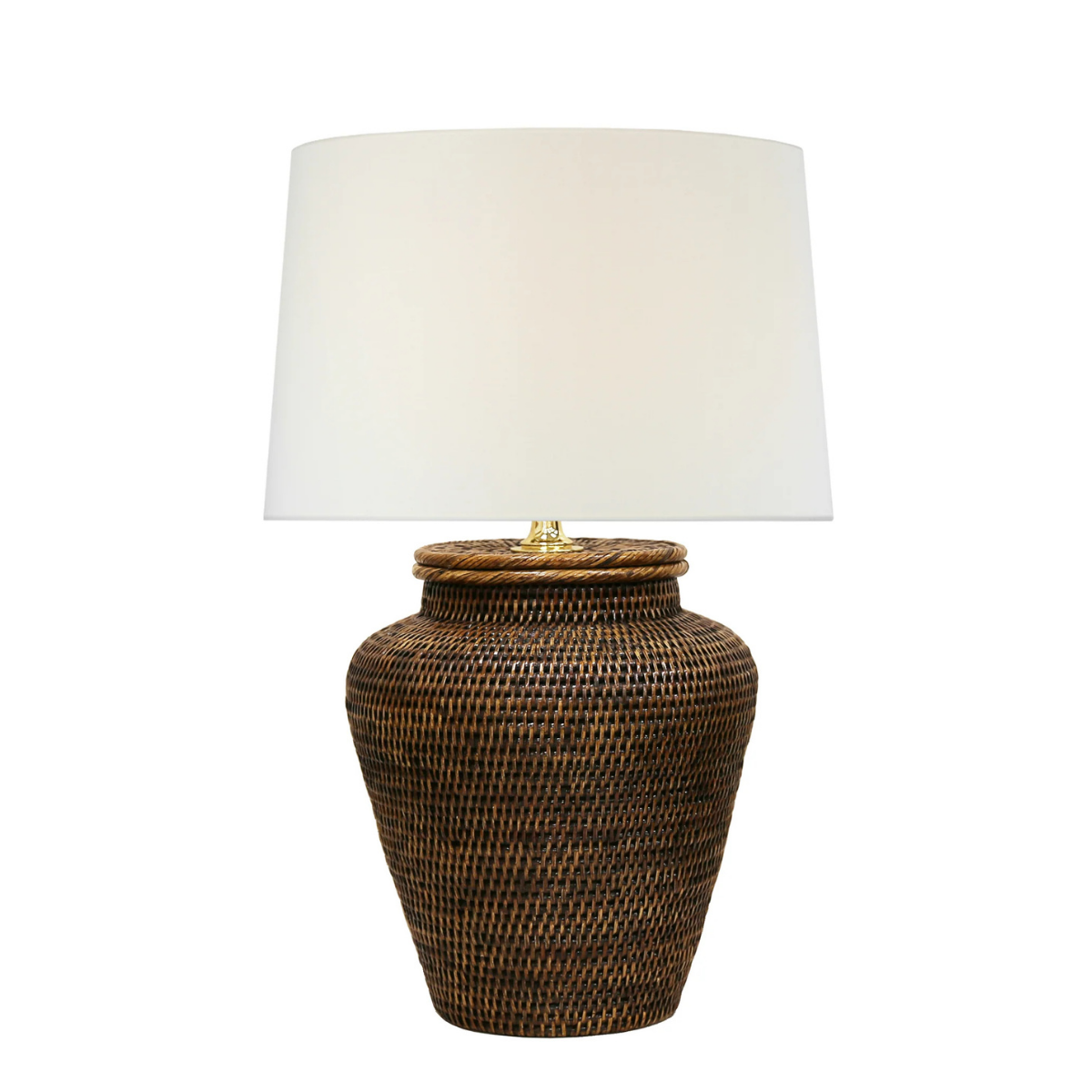 Harvard Rattan Medium Table Lamp in Antique Brown - Caitlin Wilson Designs