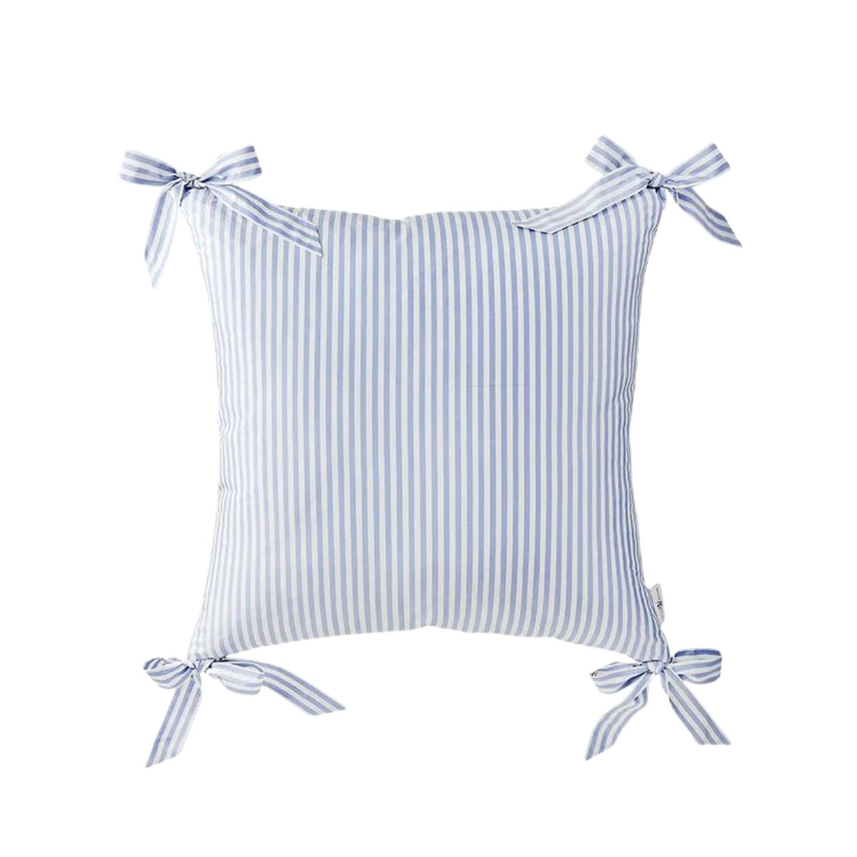 Noelle Bow Pillow Cover in French Blue