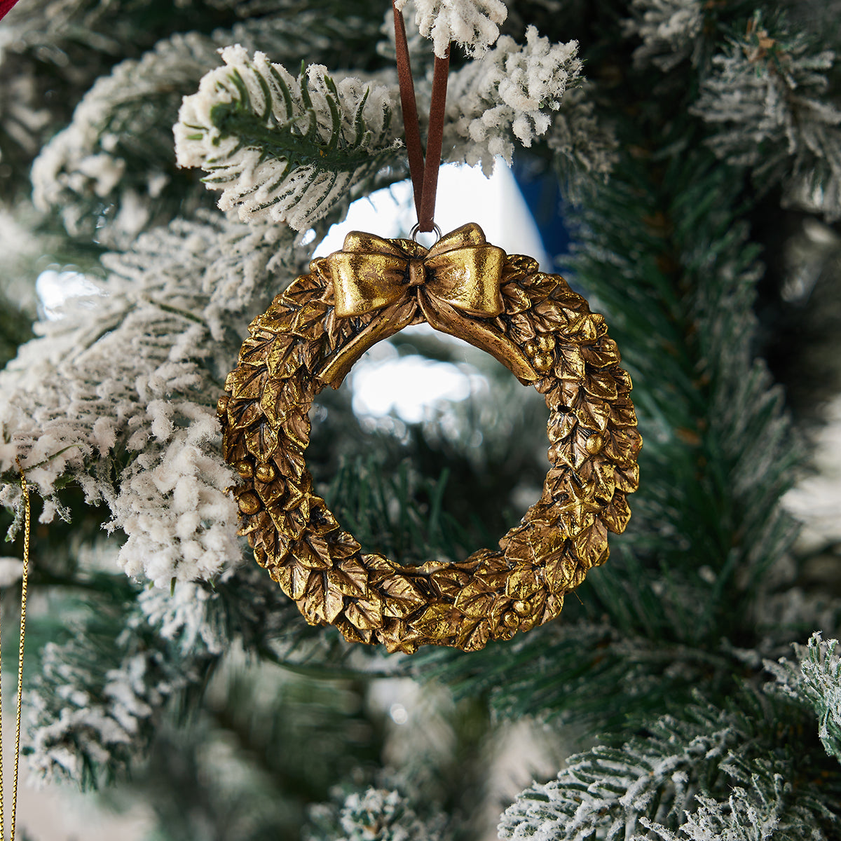 Wreath Ornament in Antique Gold - Caitlin Wilson Design
