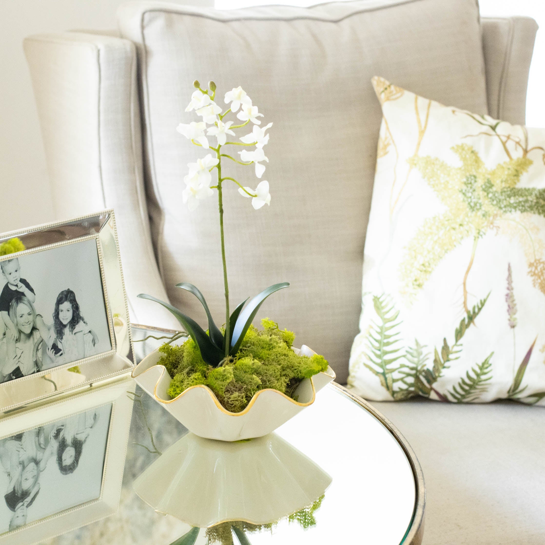 12" Faux Orchid Drop-In