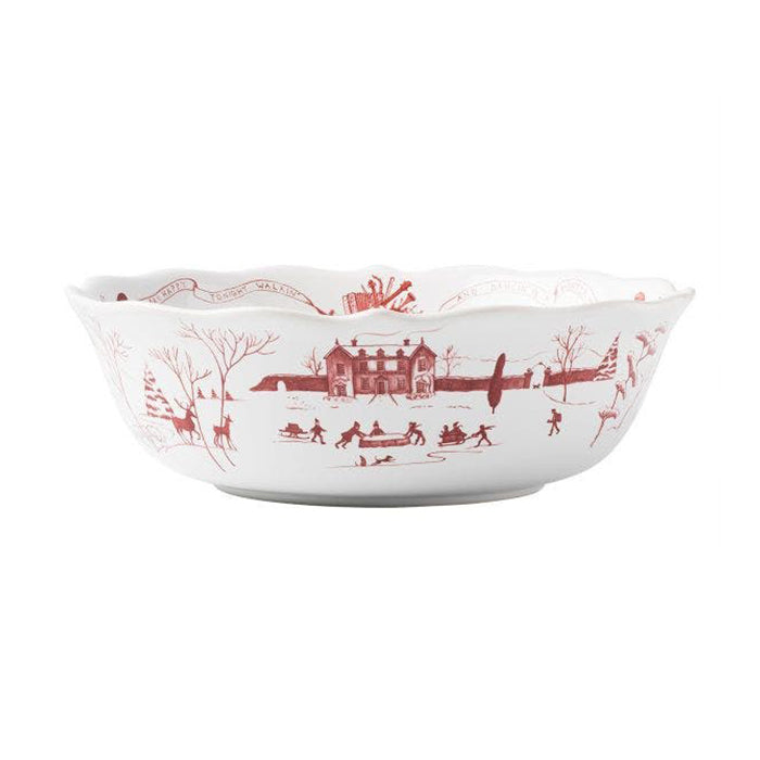 Country Estate Winter Frolic Ruby 11" Serving Bowl
