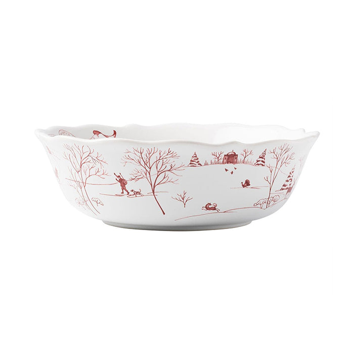 Country Estate Winter Frolic Ruby 11" Serving Bowl