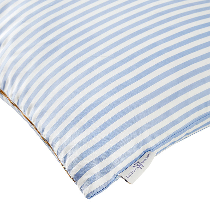 Noelle Stripe Pillow in Soft Blue