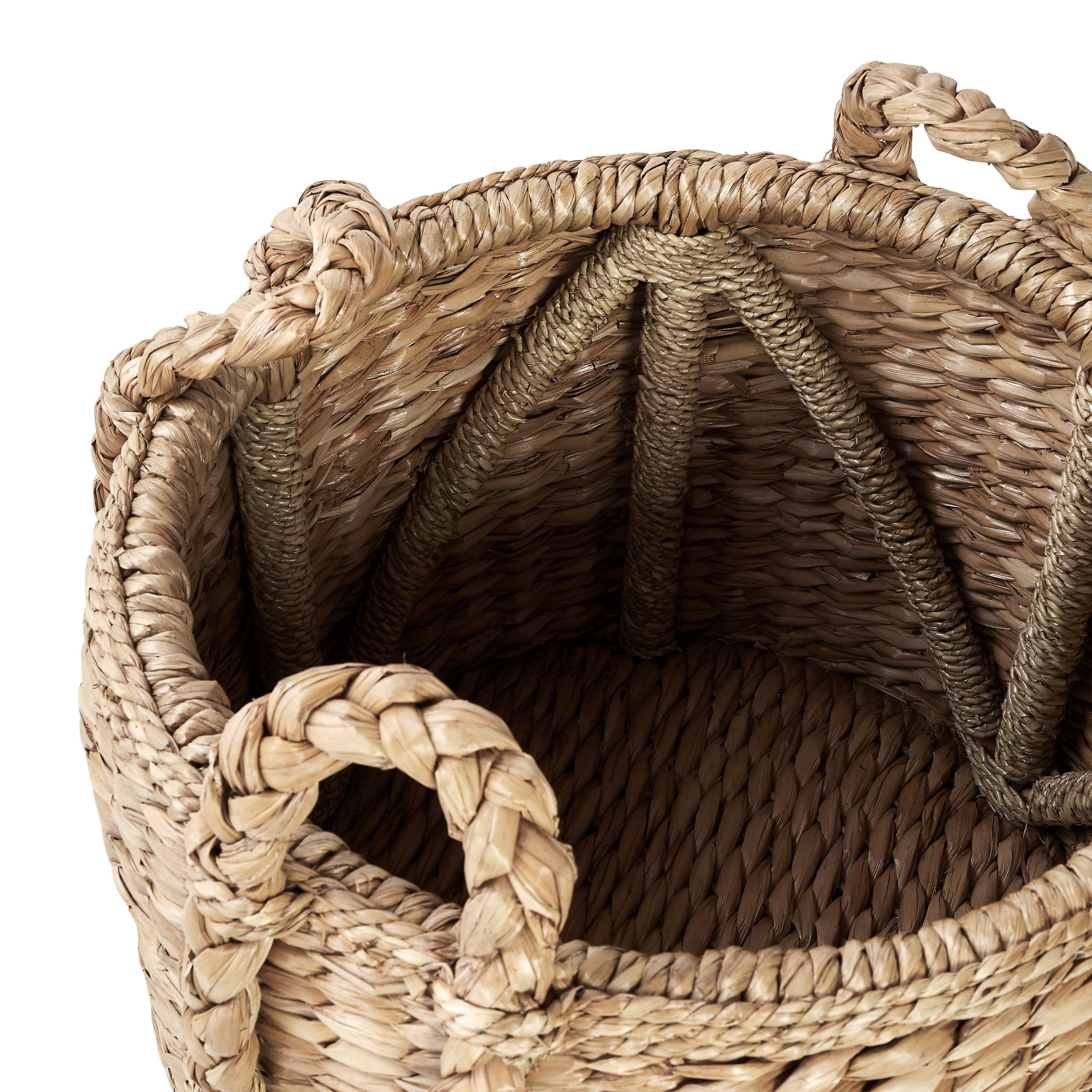 Braided Fireplace Basket for Blankets
