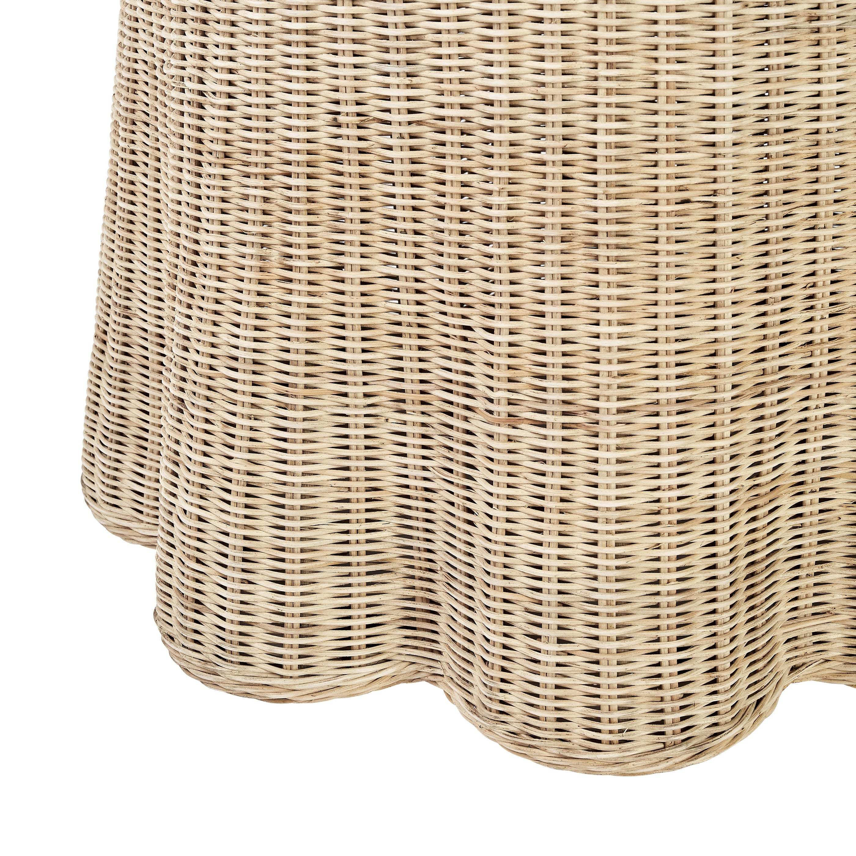 Round Scallop Skirted Side Table