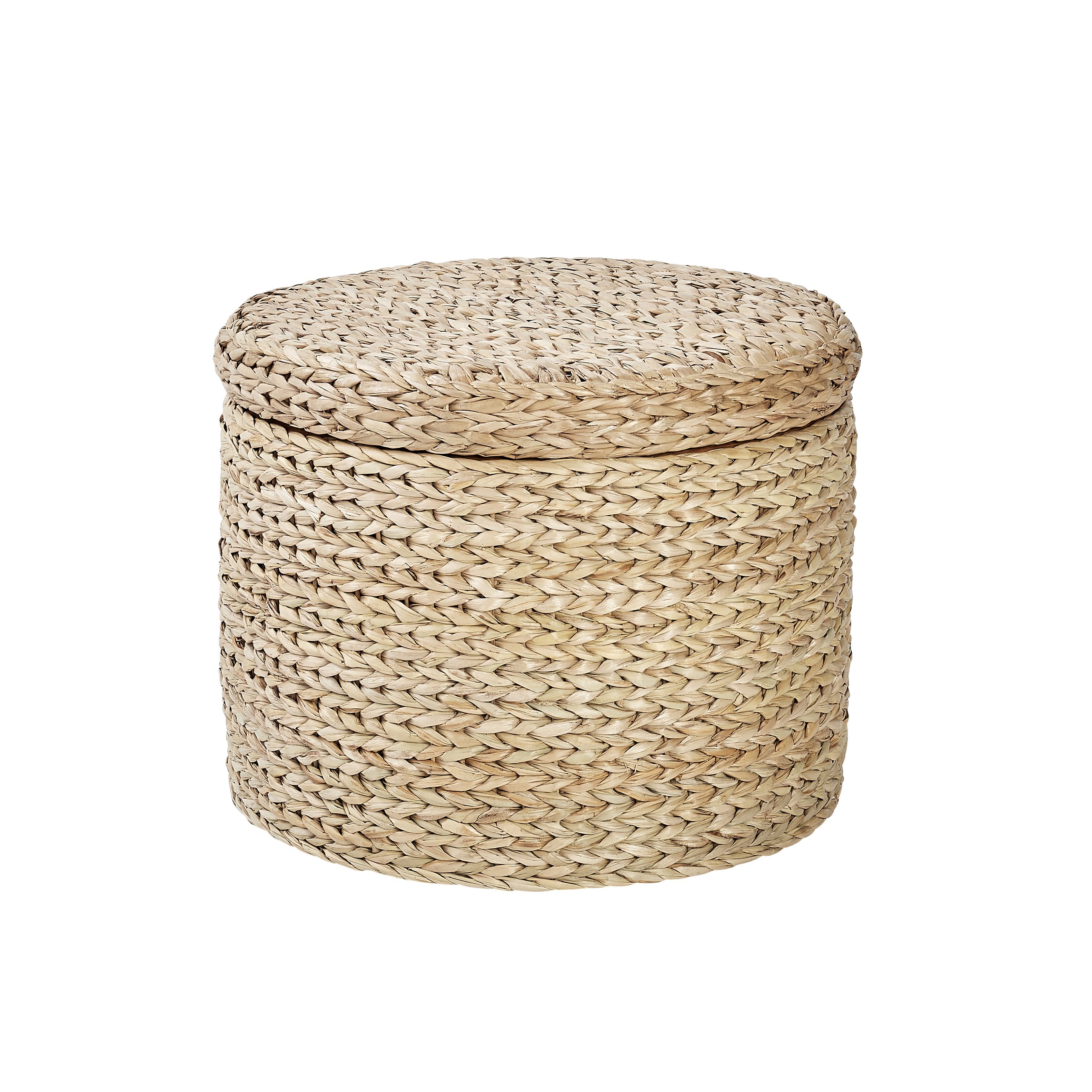 Woven storage outlet ottoman