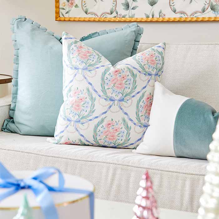 Light blue and pink throw pillows hot sale