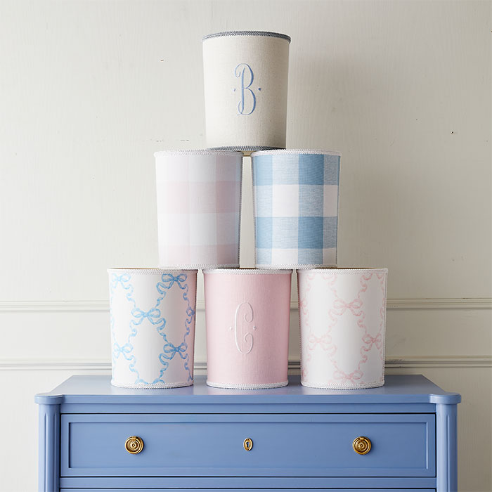Linen Wastebasket in Blush