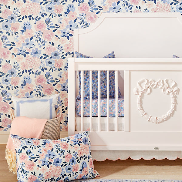 Ava Rose Floral Wallpaper Design in Baby's Nursery