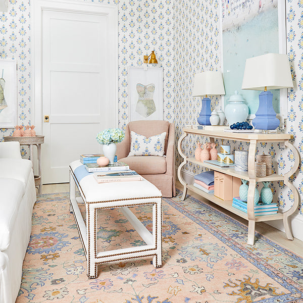 Abigail Swivel Glider in Coastal Style Living Room