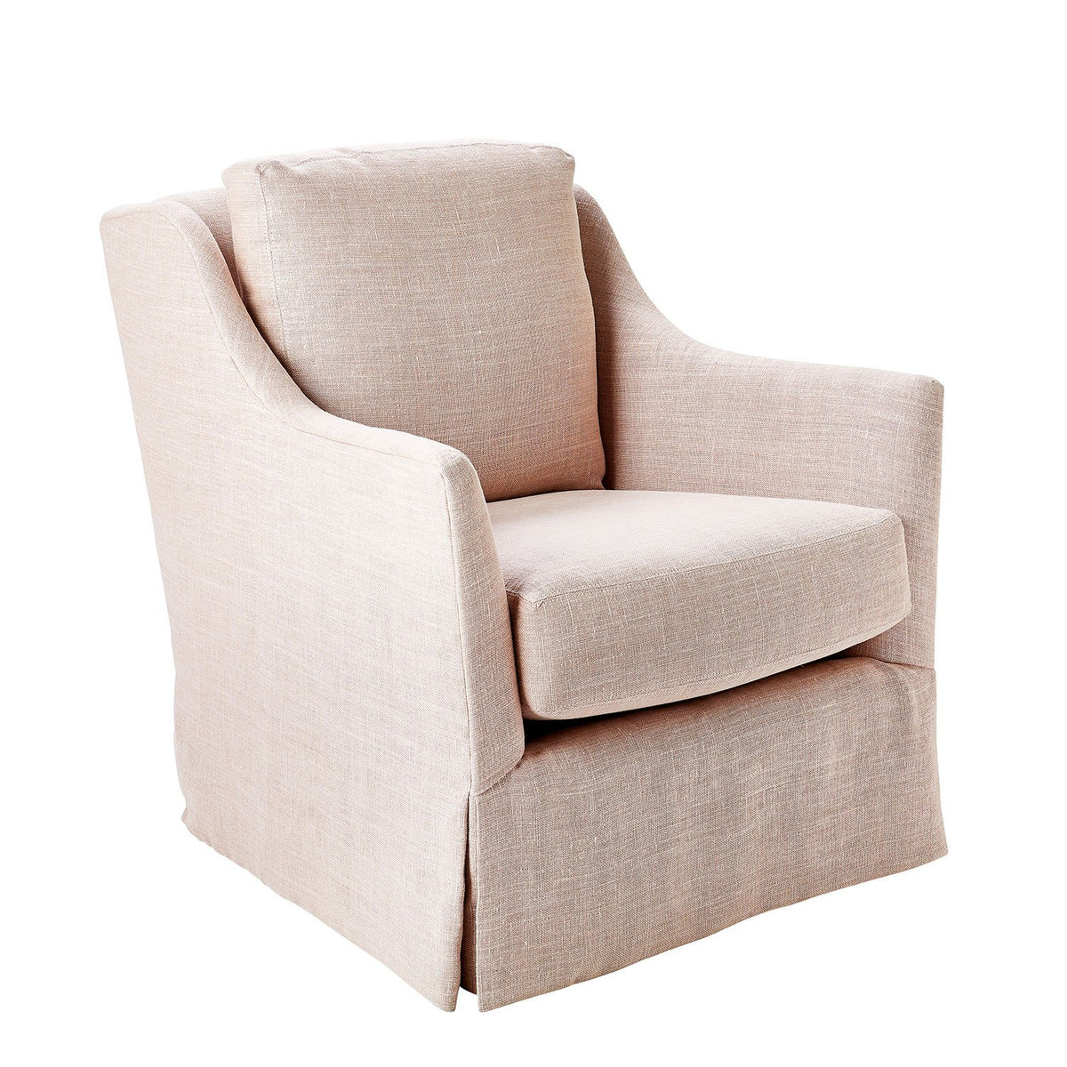 Abigail Swivel Glider in Rose Chambray