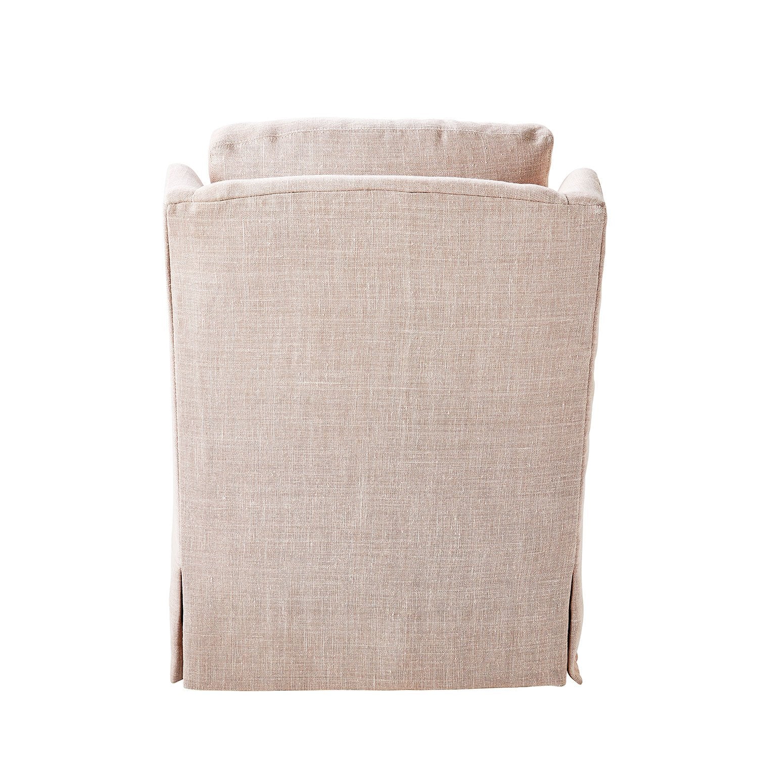 Back of Abigail Swivel Glider in Rose Chambray Pink