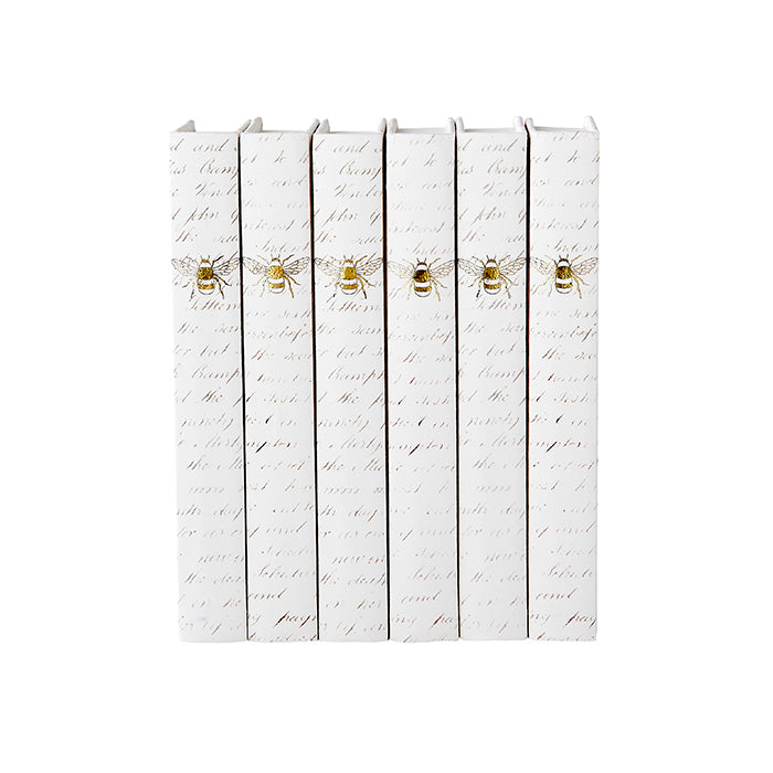 Antique Gold Leaf Bee Decorative Book Set