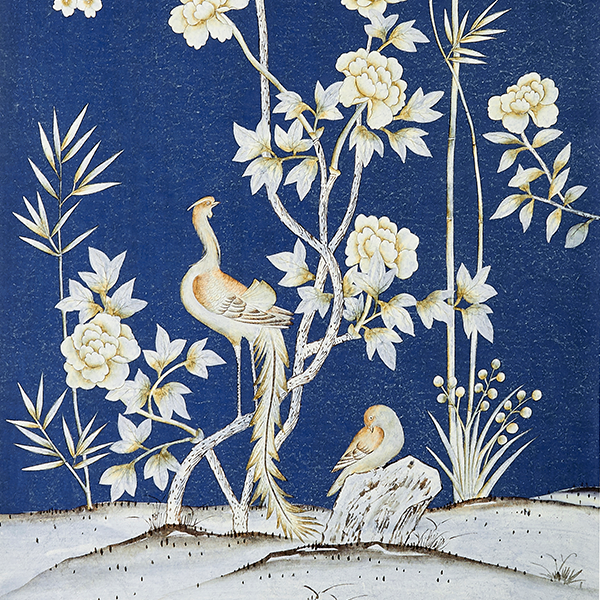 Belfort in Royal Blue Chinoiserie Wallpaper Sample Swatch