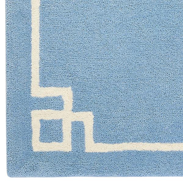Soft Blue Deco Geometric Area Rug