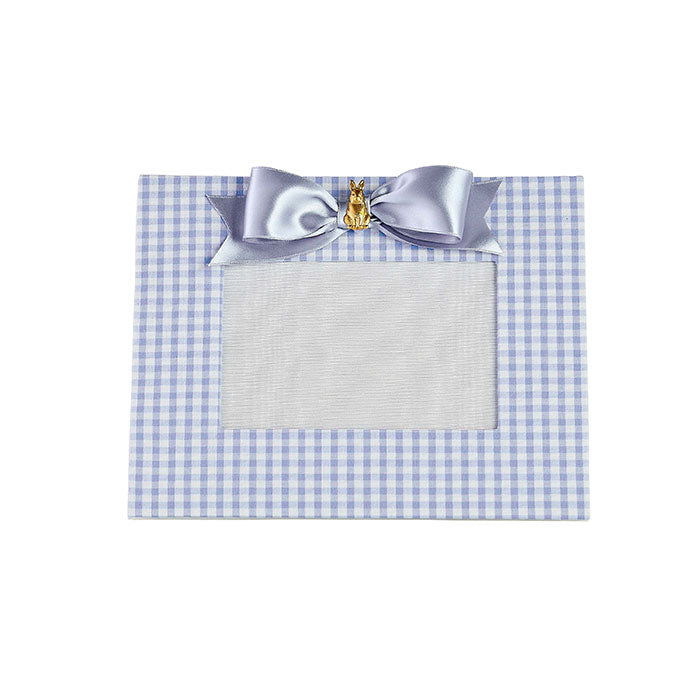 Linen Bunny Bow Frame in Gingham