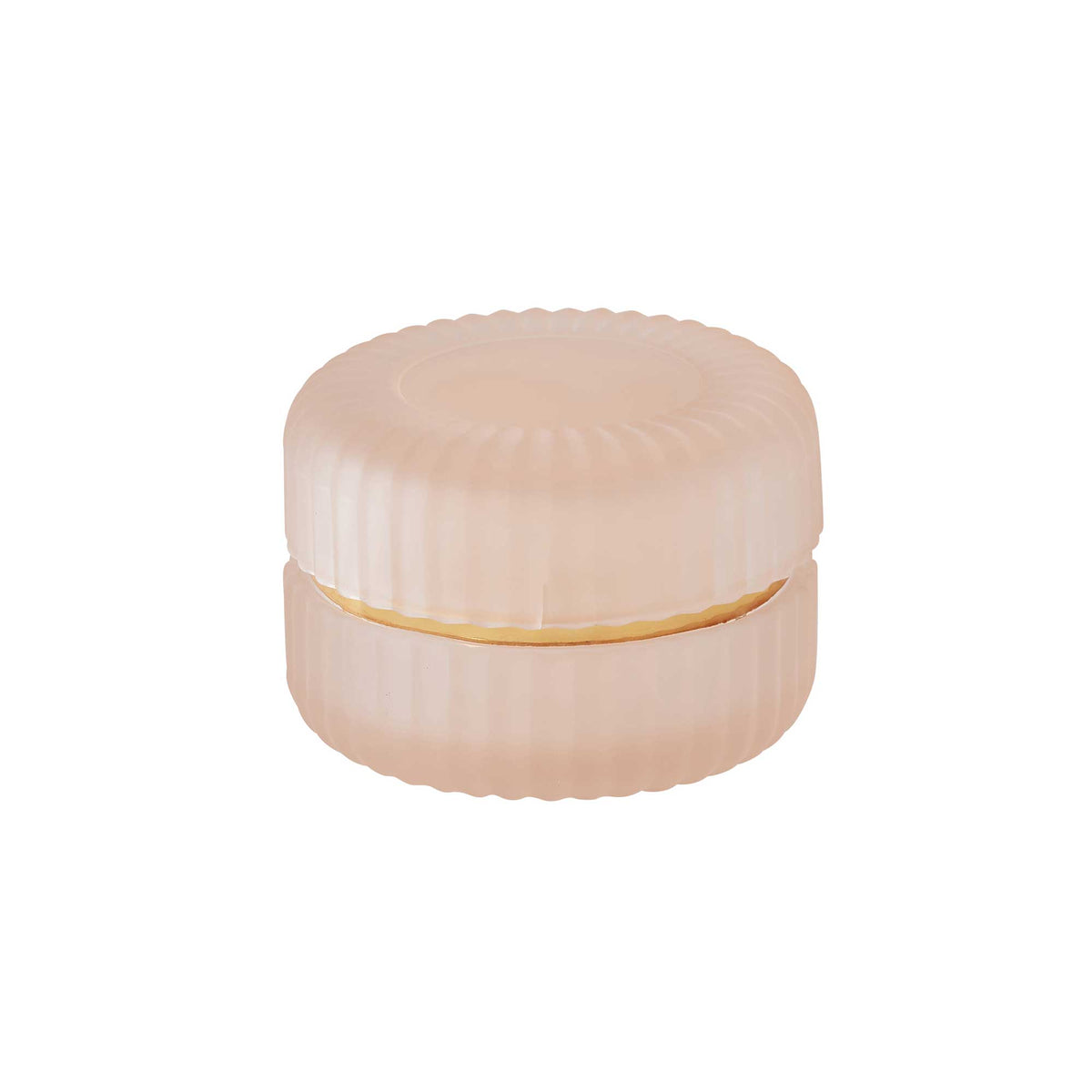 Blush Pink and Gold Reeded Jar