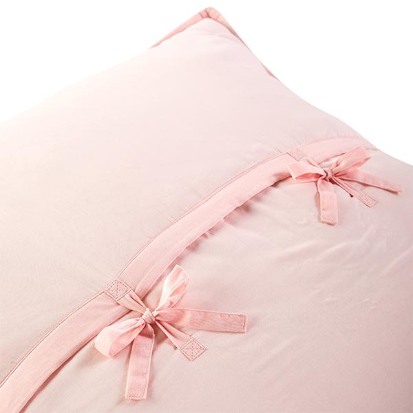 Ties on Blush Scallop Pillow Sham