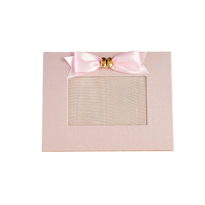 Linen Baby Bootie Frame in Blush