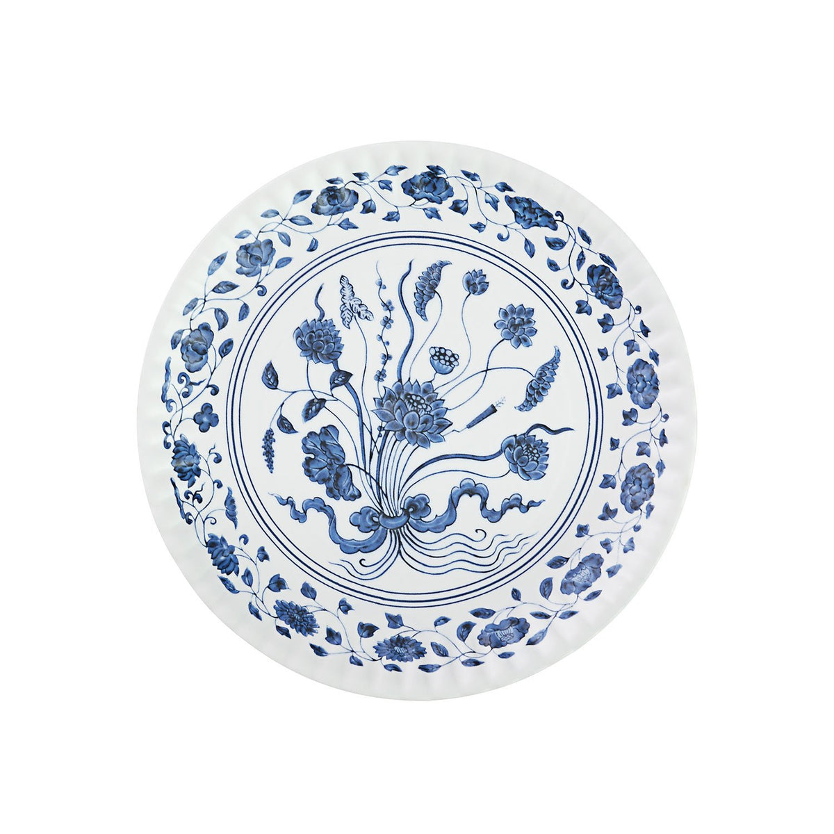 Blue and White Botanical Melamine Plate Set