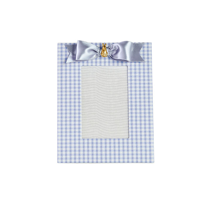 Linen Bunny Bow Frame in Gingham