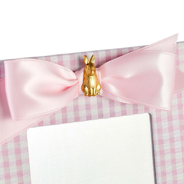 Linen Bunny Bow Frame in Gingham