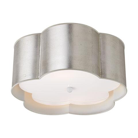 Bryce Flower Flush Mount Drum Light in Burnished Silver