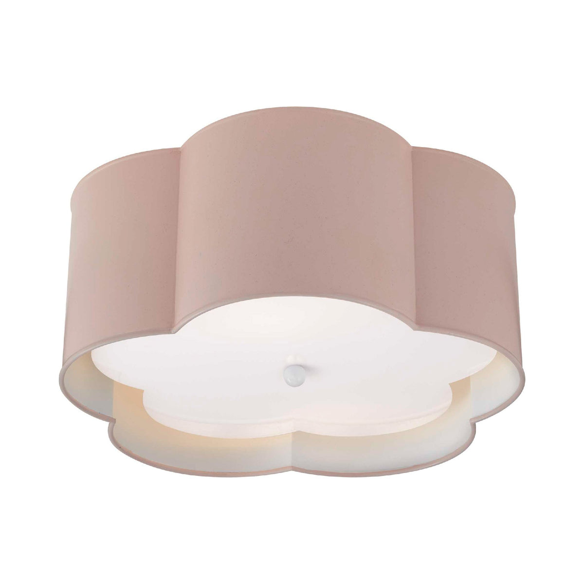 Bryce Medium Flush Mount Drum Light in Pink and White