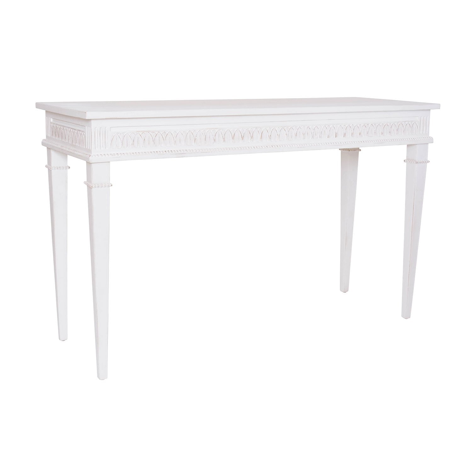 Camilla White Console Table with Carved Details