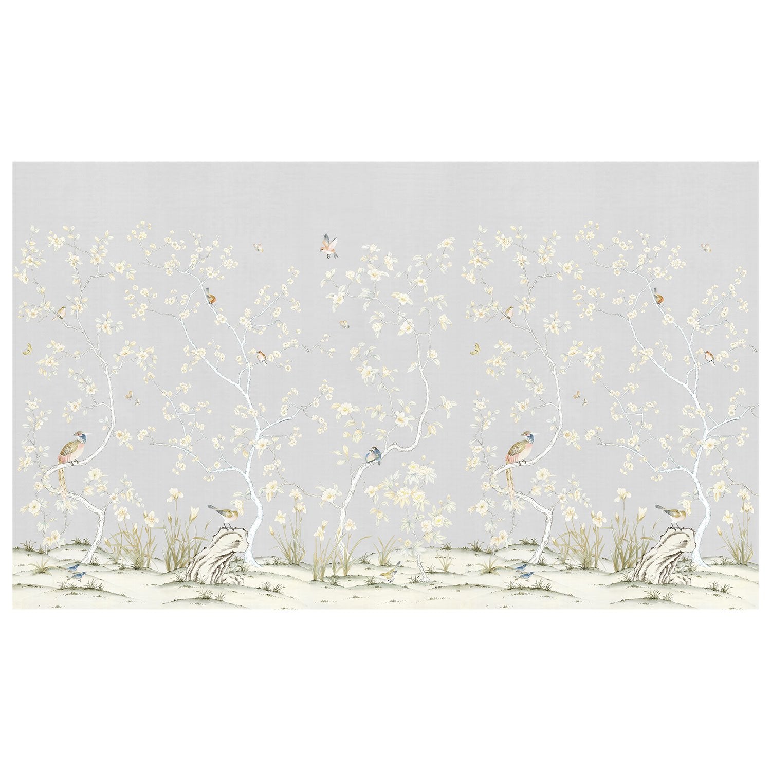 Chinoiserie Carlisle Mural Wallpaper in Dove
