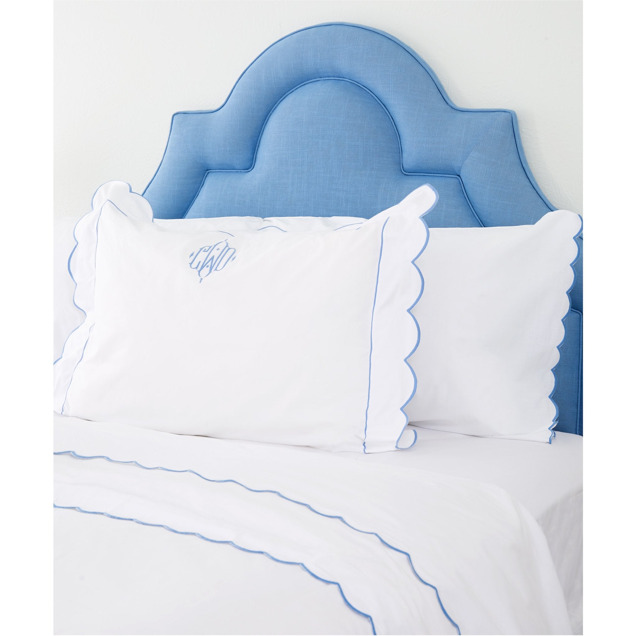 Ocean Blue Monogrammed Matouk Butterfield Sham
