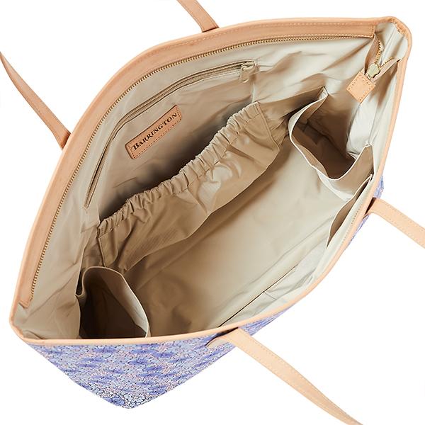 Inside of Barrington Collaboration St. Anne Diaper Bag in Sweet Darling