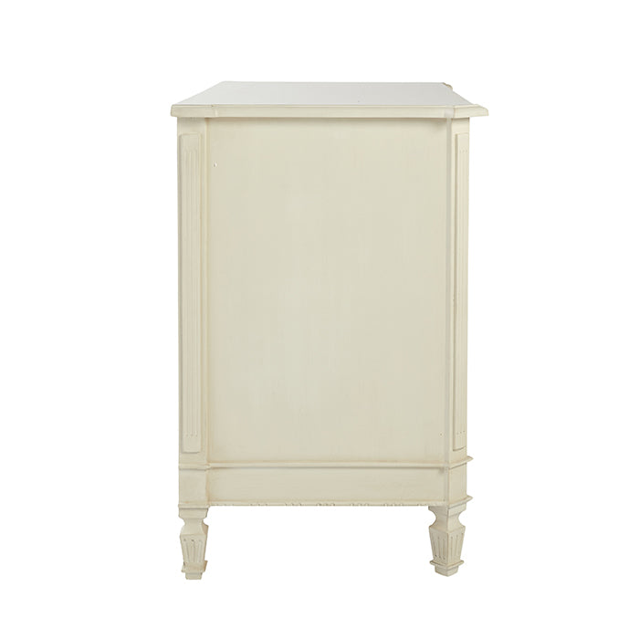 Side View of Classic White Edie Chest