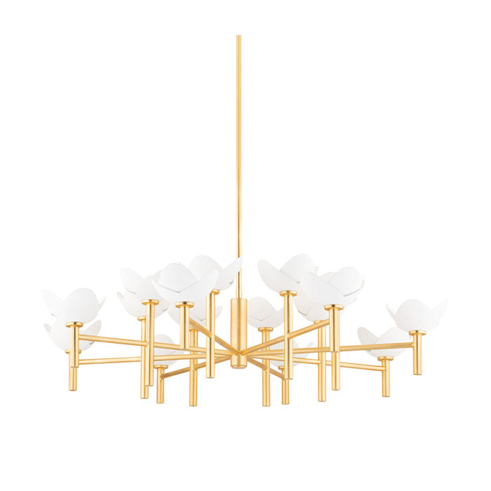 Ellis Large Chandelier in Gold Leaf