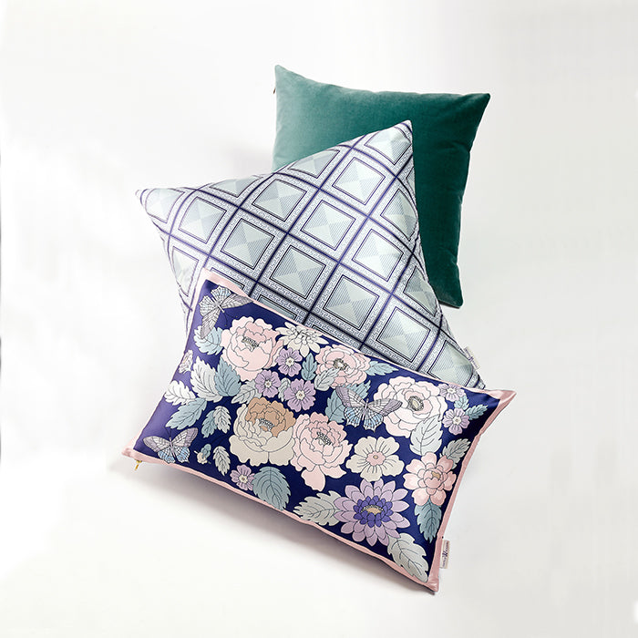 Nuova Green Velvet Pillow with Coordinating Pillows