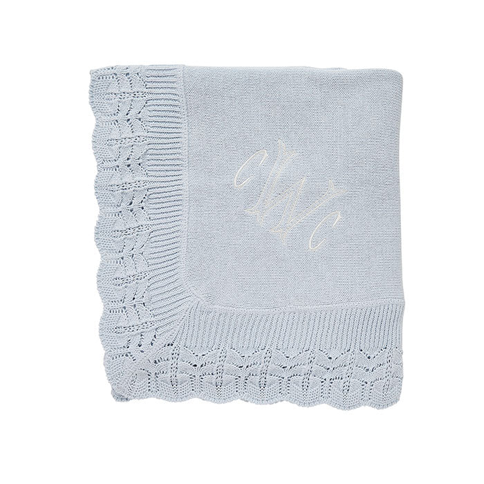 Heirloom Baby Blanket in Pale Blue