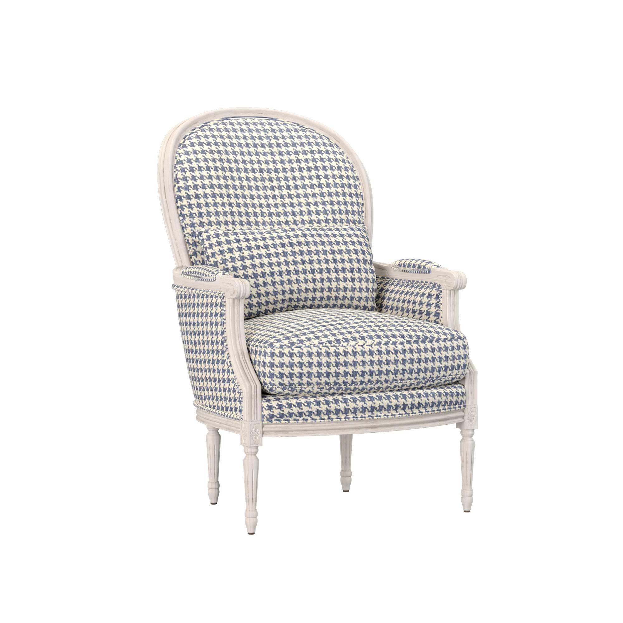 Adele Lounge Chair in Blue Houndstooth