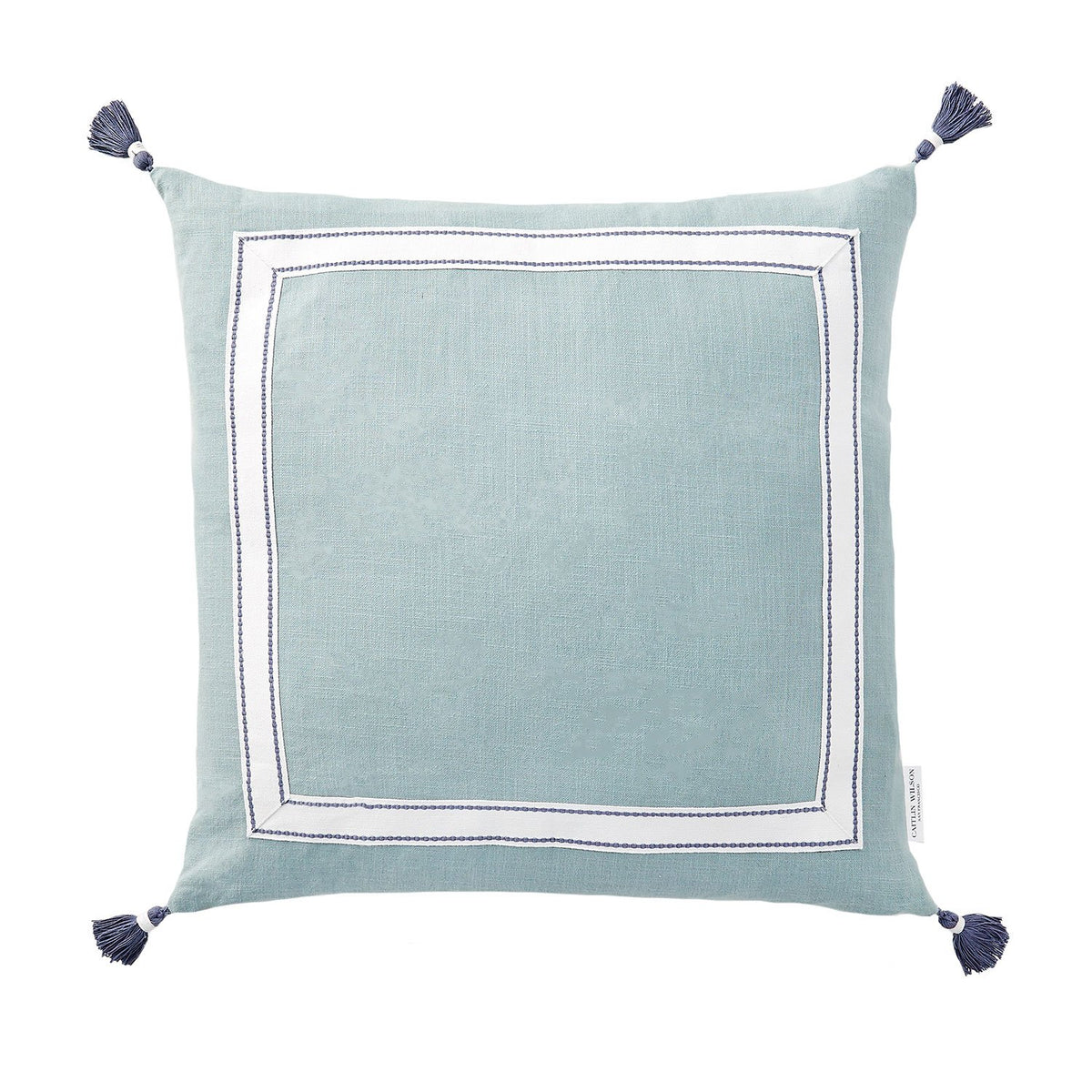 Meadow Ribbon Trim Tassel Pillow