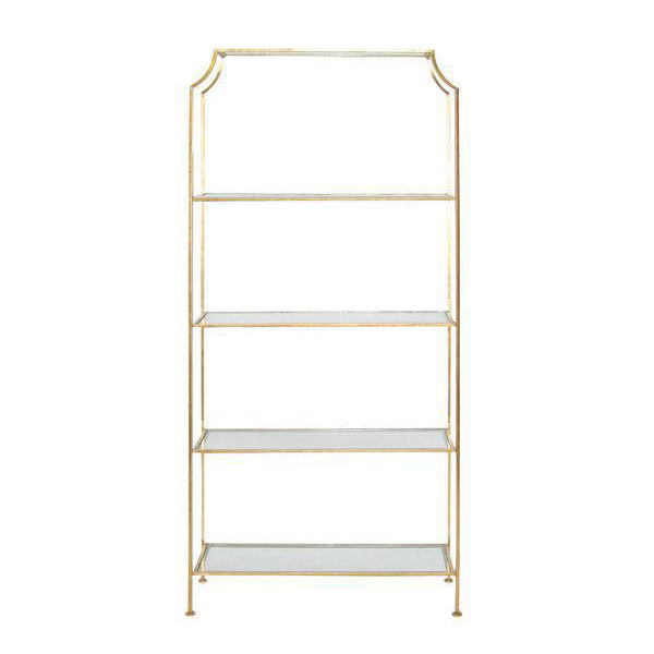 Amelie Étagère Shelf with Gold Leaf Finish