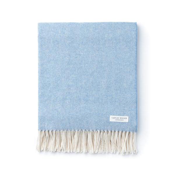 Herringbone Throw in Chambray