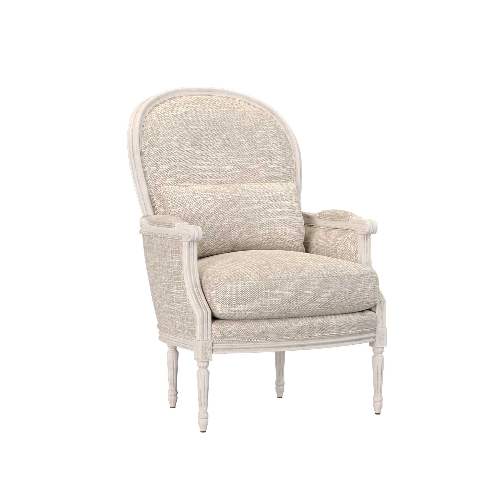 Adele Neutral Lounge Chair in Oats